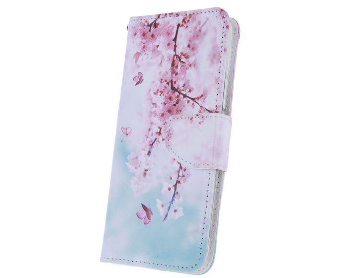 Smart Trendy Magnet Wallet Case Θήκη Πορτοφόλι με δυνατότητα Stand Bloom Rose (Motorola E20 / E40)