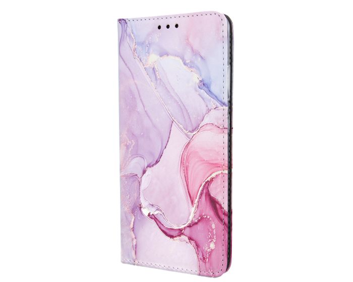 Smart Trendy Magnet Wallet Case Θήκη Πορτοφόλι με δυνατότητα Stand Marble 3 Pink (Samsung Galaxy A12 / M12)