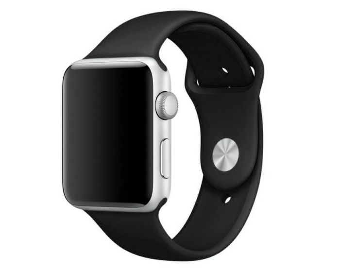 Soft Touch Silicone Strap Λουράκι Σιλικόνης (Apple Watch 42/44/45mm 1/2/3/4/5/6/7/8/SE) Black