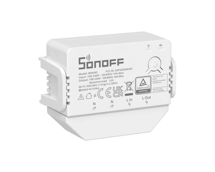 Sonoff MINI R3 Wireless Smart Switch Έξυπνος Ενδιάμεσος Ασύρματος Διακόπτης - Λευκό