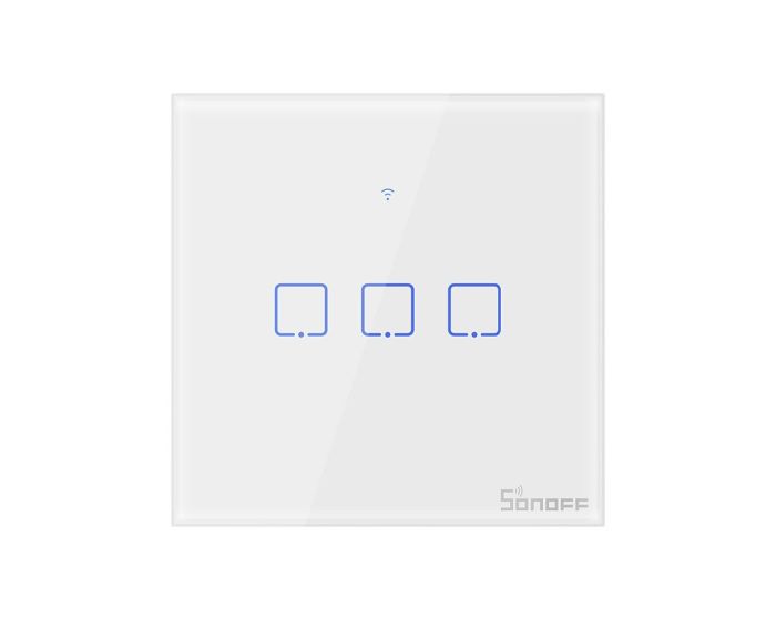 Sonoff T0EU3C-TX Three-channel Smart Switches (IM190314011) Τριπλός Έξυπνος Διακόπτης Αφής - Λευκό