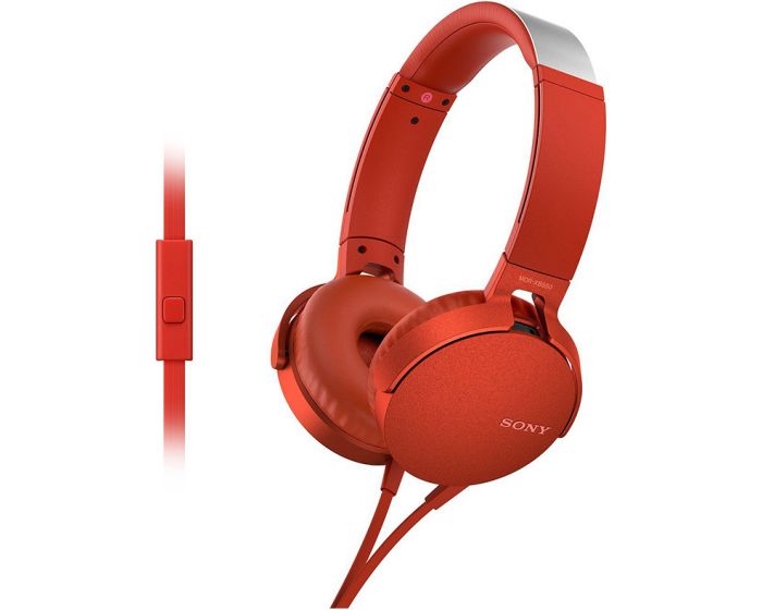 SONY Extrabass Stereo Headphones (MDR-XB550AP) Ενσύρματα Ακουστικά - Red