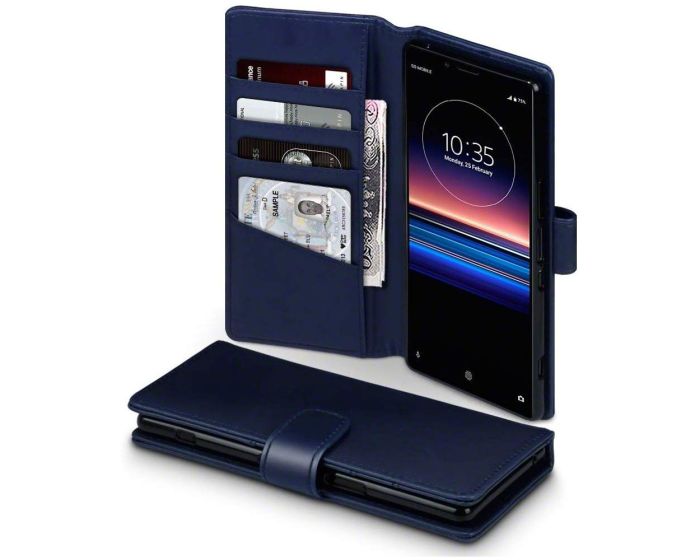 Terrapin Δερμάτινη Θήκη Πορτοφόλι Wallet Case (117-005-675) Μπλε (Sony Xperia 1)