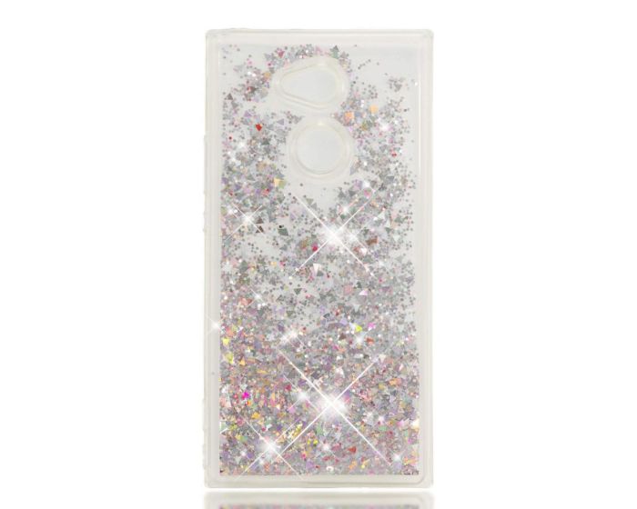 Forcell Liquid Glitter Sand & Stars TPU Case Θήκη με Χρυσόσκονη Silver (Sony Xperia XA2)