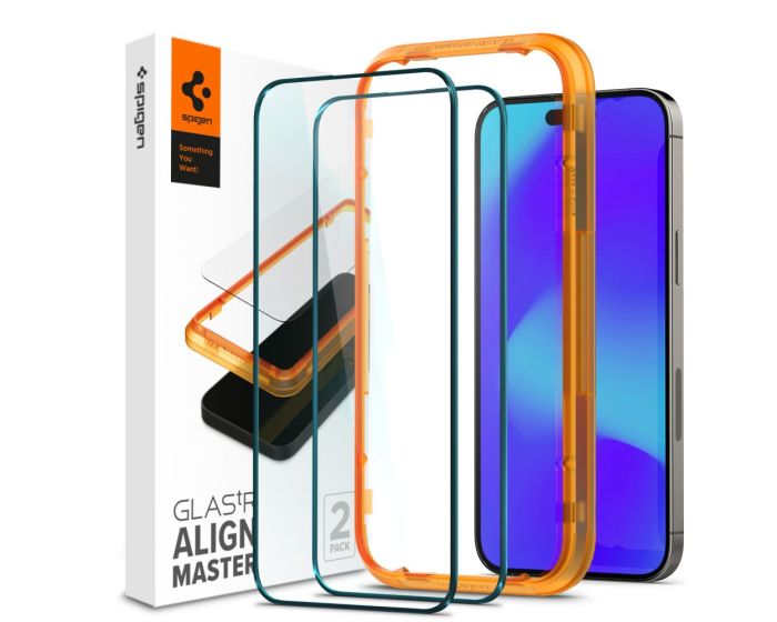 Spigen ALM Glas.tR 2-Pack Premium Tempered Glass (AGL05204) Black (iPhone 14 Pro Max)