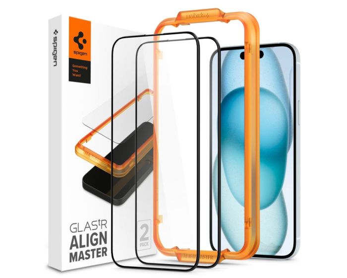 Spigen ALM Glas.tR 2-Pack Premium Tempered Glass (AGL06906) Black (iPhone 15)