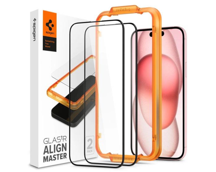 Spigen ALM Glas.tR 2-Pack Premium Tempered Glass (AGL06886) Black (iPhone 15 Plus)