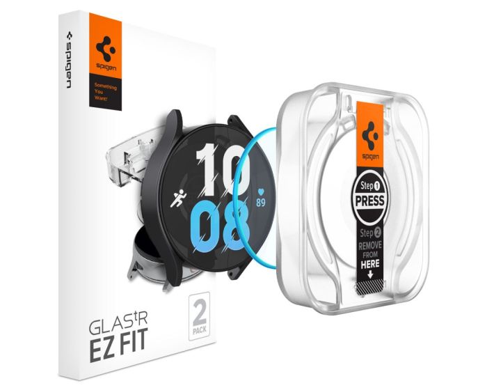 Spigen Glas.tR EZ FIT Premium Tempered Glass (AGL06522) 2-Pack (Samsung Galaxy Watch 6 40mm)