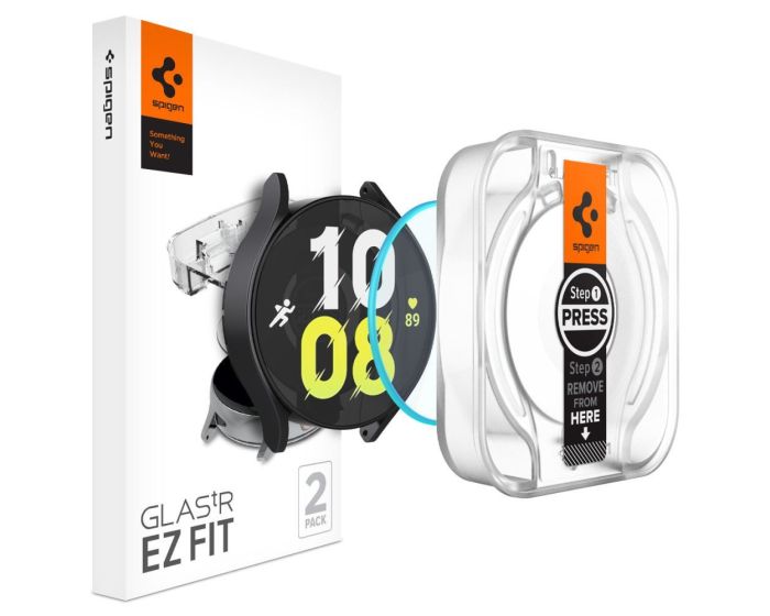 Spigen Glas.tR EZ FIT Premium Tempered Glass (AGL06520) 2-Pack (Samsung Galaxy Watch 6 44mm)