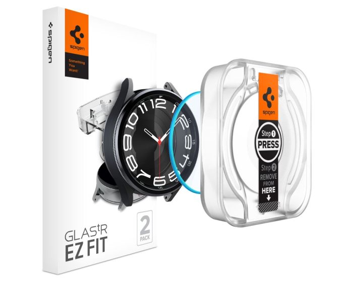 Spigen Glas.tR EZ FIT Premium Tempered Glass (AGL07067) 2-Pack (Samsung Galaxy Watch 6 43mm)