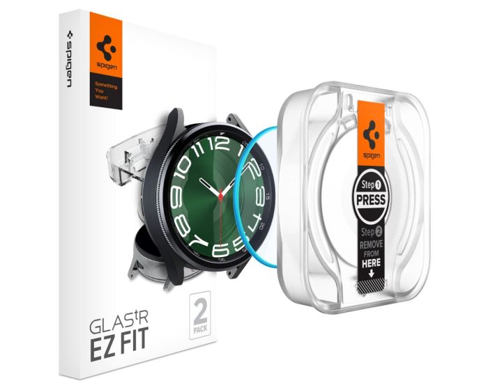 Spigen Glas.tR EZ FIT Premium Tempered Glass (AGL07066) 2-Pack (Samsung Galaxy Watch 6 47mm)