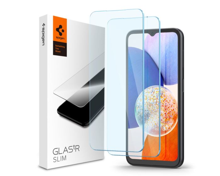 Spigen Oleophobic Coated Glas.tR Slim Premium Tempered Glass 2-Pack (AGL05971) (Samsung Galaxy A14 4G / 5G)