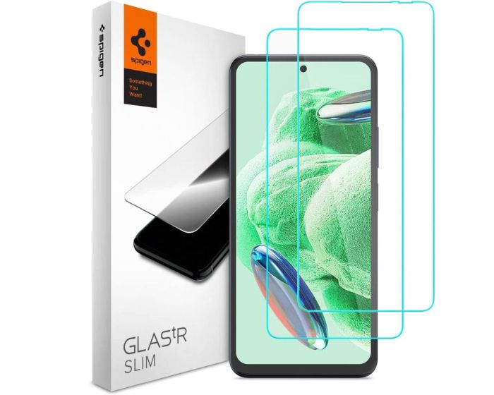Spigen Oleophobic Coated Glas.tR Slim Premium Tempered Glass 2-Pack (AGL06048) (Xiaomi Redmi Note 12 4G / 5G / Poco X5 5G)