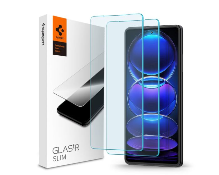 Spigen Oleophobic Coated Glas.tR Slim Premium Tempered Glass 2-Pack (AGL06045) (Xiaomi Redmi Note 12 Pro 5G / Poco X5 Pro 5G)