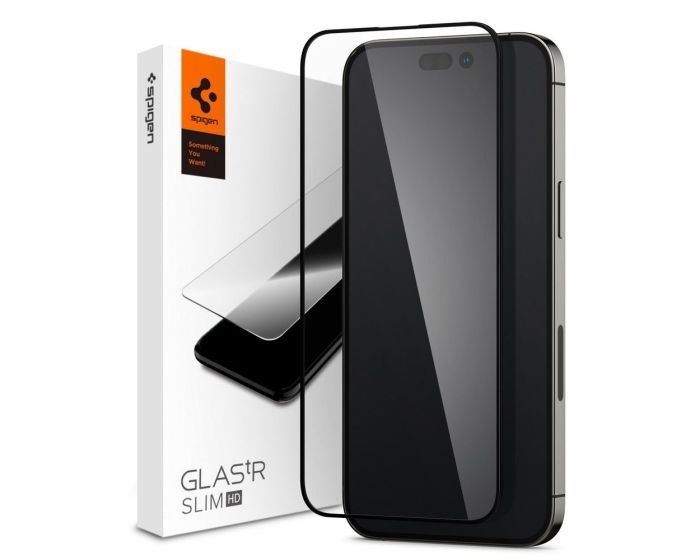Spigen Oleophobic Coated Glas.tR Slim Premium Full Cover Tempered Glass (AGL05221) Black (iPhone 14 Pro)