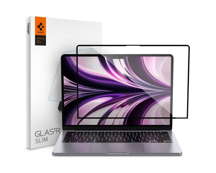 Spigen Oleophobic Coated Glas.tR Slim Premium Tempered Glass (AGL05504) Black (Macbook Air 13 2022 - 2024)