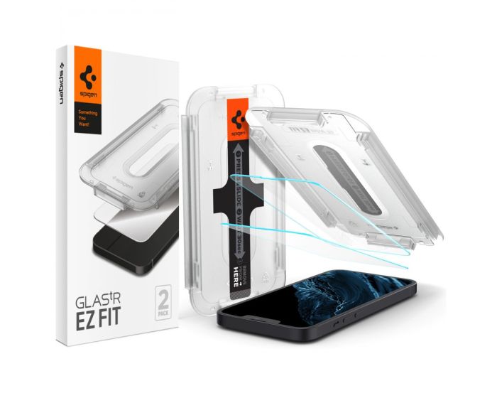 Spigen Oleophobic Coated Glas.tR EZ FIT Premium Tempered Glass (AGL03385) 2-Pack (iPhone 13 / 13 Pro / 14)