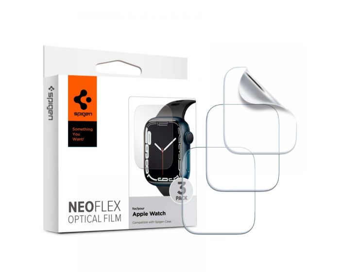 Spigen Neo Flex HD Premium Full Coverage Screen Protector (AFL04049) 3 Pieces για το Apple Watch - 45mm (Series 7 / 8 / 9)