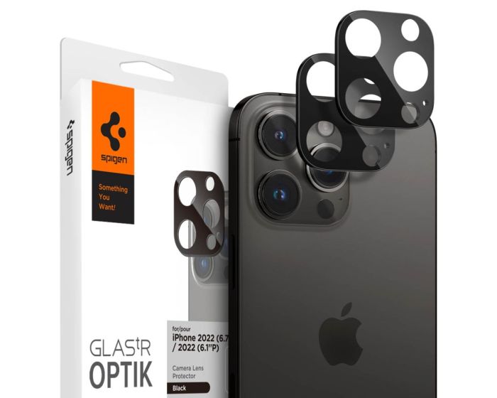 Spigen Optik.Tr Full Cover Camera Lens Tempered Glass Prοtector (AGL05273) 2-Pack Black (iPhone 14 Pro / 14 Pro Max / 15 Pro / 15 Pro Max)