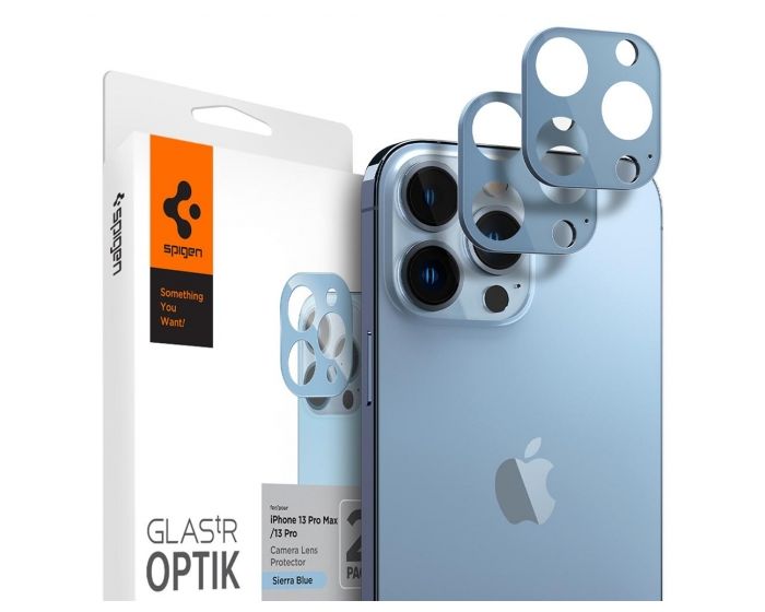 Spigen Optik.Tr Full Cover Camera Lens Tempered Glass Prοtector (AGL04032) 2-Pack Sierra Blue (iPhone 13 Pro / 13 Pro Max)