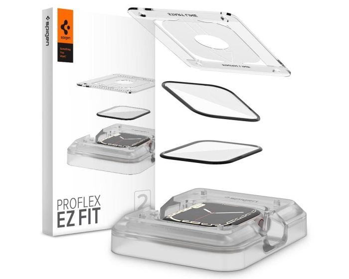 Spigen ProFlex ''EZ FIT'' 2-Pack Screen Protector Black (AFL04052) Apple Watch - 41mm (Series 7 / 8 / 9)