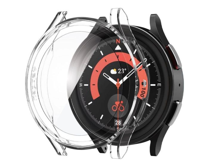 Spigen Thin Fit Case + Tempered Glass (ACS05400) Crystal Clear - Ανθεκτική Θήκη (Samsung Galaxy Watch 5 Pro 45mm)