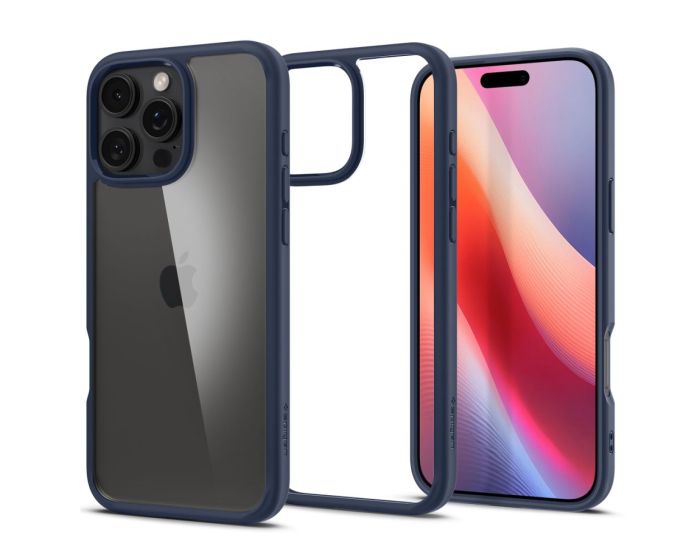 Spigen Ultra Hybrid Case (ACS08126) Clear / Navy Blue (iPhone 16 Pro)