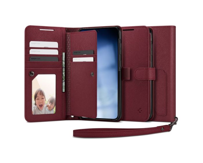 Spigen Wallet S Plus Case Θήκη Πορτοφόλι (ACS05678) Burgundy (Samsung Galaxy S23 Plus)