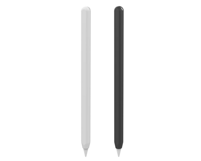 Stoyobe 2x TPU Silicone Sleeve Θήκη Σιλικόνης για Γραφίδα Apple Pencil 2 - Black / White