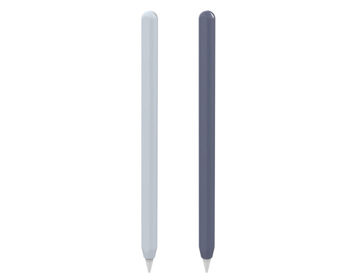 Stoyobe 2x TPU Silicone Sleeve Θήκη Σιλικόνης για Γραφίδα Apple Pencil 2 - Light Blue / Dark Blue
