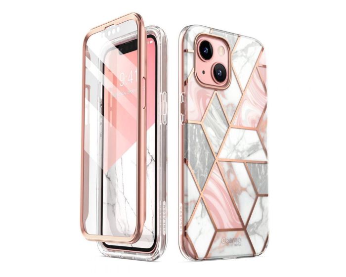 i-Blason Ανθεκτική Θήκη Cosmo Full Body Case With Built-In Screen Protector Marble Pink (iPhone 13 Mini)