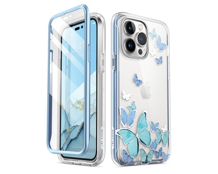 i-Blason Ανθεκτική Θήκη Cosmo Full Body Case With Built-In Screen Protector Blue Fly (iPhone 14 Pro)