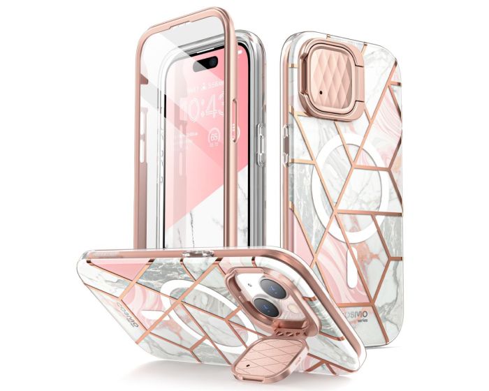 i-Blason Ανθεκτική Θήκη Cosmo MagSafe Full Body Case With Built-In Screen Protector Marble (iPhone 15)
