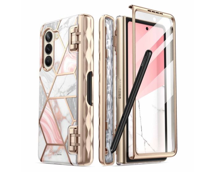 i-Blason Ανθεκτική Θήκη Cosmo Pen Full Body Case With Built-In Screen Protector Marble Pink (Samsung Galaxy Z Fold5)