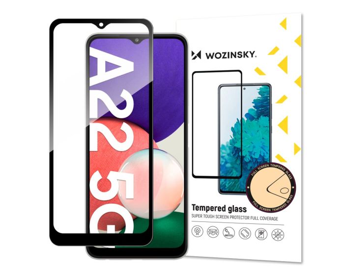 Wozinsky Full Glue Full Face Case Friendly Black Αντιχαρακτικό Γυαλί 9H Tempered Glass (Samsung Galaxy A22 5G)