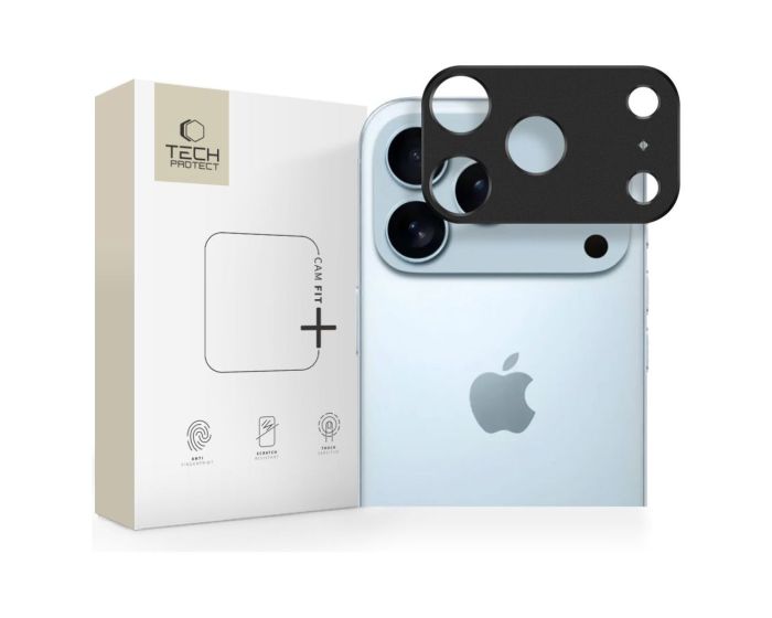 TECH-PROTECT CAMALLOY FIT+ Camera Cover Μεταλλικό Πλαίσιο Κάμερας Black (iPhone 17 Pro Max)