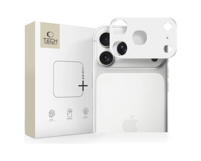TECH-PROTECT CAMALLOY FIT+ Camera Cover Μεταλλικό Πλαίσιο Κάμερας Silver (iPhone 17 Pro Max)