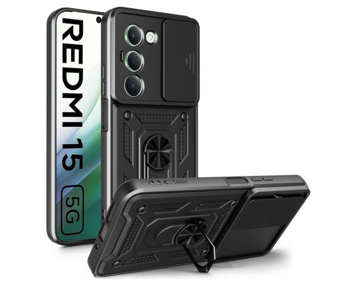 TECH-PROTECT Camshield Pro Hard Case Σκληρή Θήκη με Κάλυμμα Κάμερας - Black (Xiaomi Redmi 15 4G / 5G)
