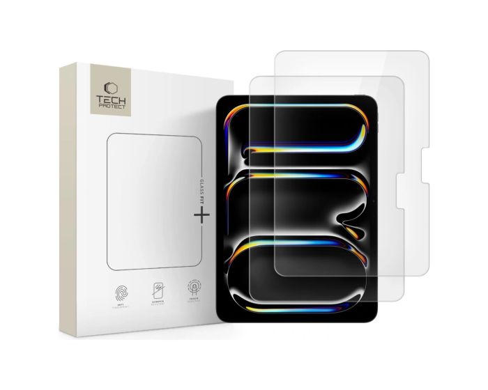 TECH-PROTECT Glass Fit+ Αντιχαρακτικό Γυαλί 9H Tempered Glass 2pcs (iPad Air 13'' 6 2024 / 7 2025 / 8 2026 / Pro 13'' 2024 / 2025) - MT83140