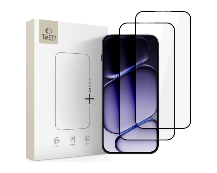 TECH-PROTECT Glass Fit+ Full Face Αντιχαρακτικό Γυαλί 9H Tempered Glass 2pcs Black (OnePlus Nord 6) - MT83537