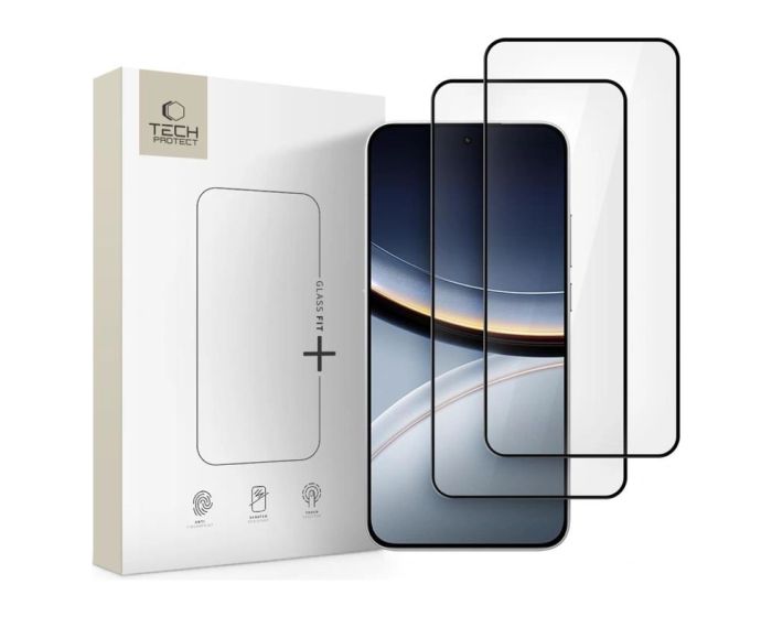 TECH-PROTECT Glass Fit+ Full Face Αντιχαρακτικό Γυαλί 9H Tempered Glass 2pcs Black (Xiaomi Poco F7 5G / Redmi Turbo 4 Pro 5G) - MT83317
