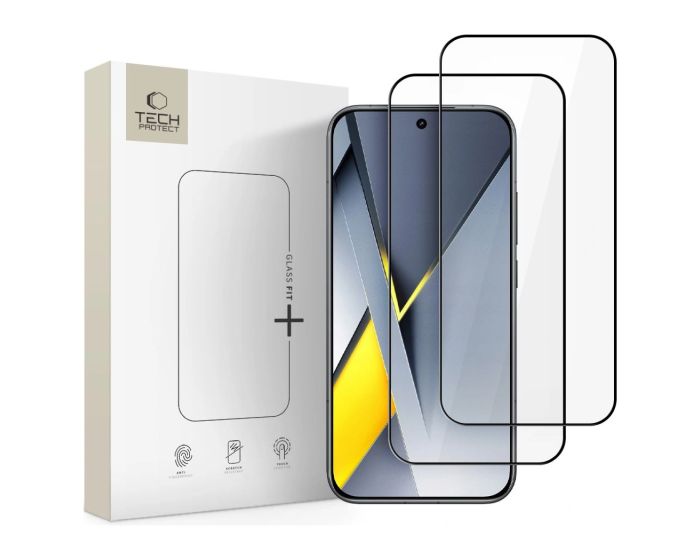 TECH-PROTECT Glass Fit+ Full Face Αντιχαρακτικό Γυαλί 9H Tempered Glass 2pcs Black (Xiaomi Poco F8 Pro) - MT83324