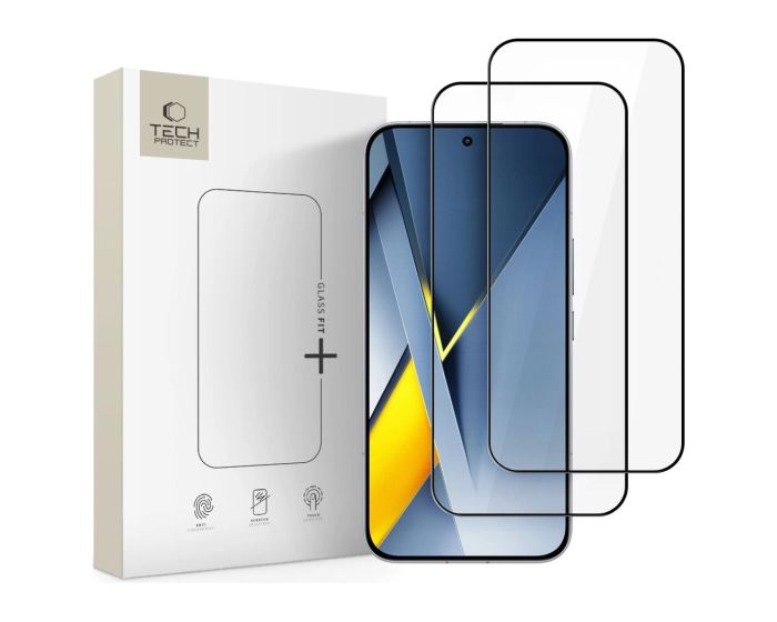 TECH-PROTECT Glass Fit+ Full Face Αντιχαρακτικό Γυαλί 9H Tempered Glass 2pcs Black (Xiaomi Poco F8 Ultra) - MT83323