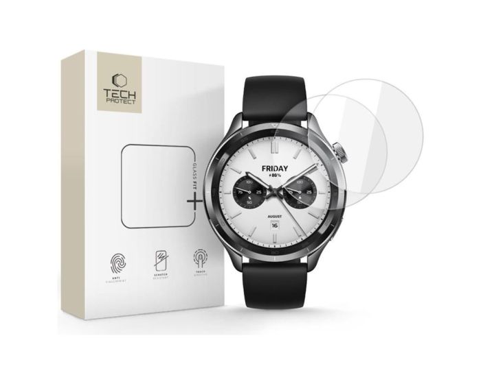 TECH-PROTECT Glass Fit+ 9H Screen Protector 2pcs (Xiaomi Watch S4 47mm) - MT83309