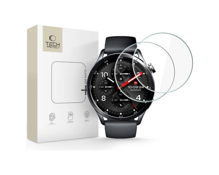 TECH-PROTECT Glass Fit+ 9H Screen Protector 2pcs (Xiaomi Watch S5 46mm) - MT83535