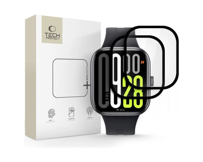 TECH-PROTECT 3D Full Face Glass Flex+ 7H Screen Protector 2pcs Μαύρο (Xiaomi Redmi Watch 5)