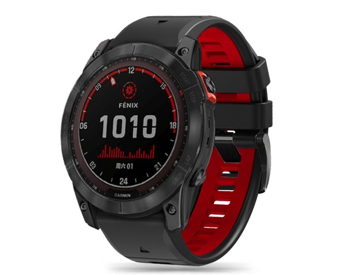 TECH-PROTECT Iconband Pro - Black / Red - Λουράκι Σιλικόνης για Garmin Fenix 3 / 5X / 3HR / 5X Plus / 6X / 6X Pro / 7X