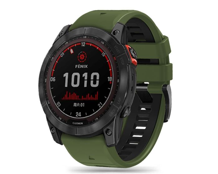 TECH-PROTECT Iconband Pro - Army Green / Black - Λουράκι Σιλικόνης για Garmin Fenix 3 / 5X / 3HR / 5X Plus / 6X / 6X Pro / 7X