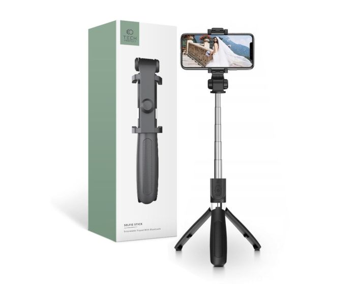 TECH-PROTECT L01S Bluetooth Wireless Tripod / Selfie Stick για Κινητά - Black