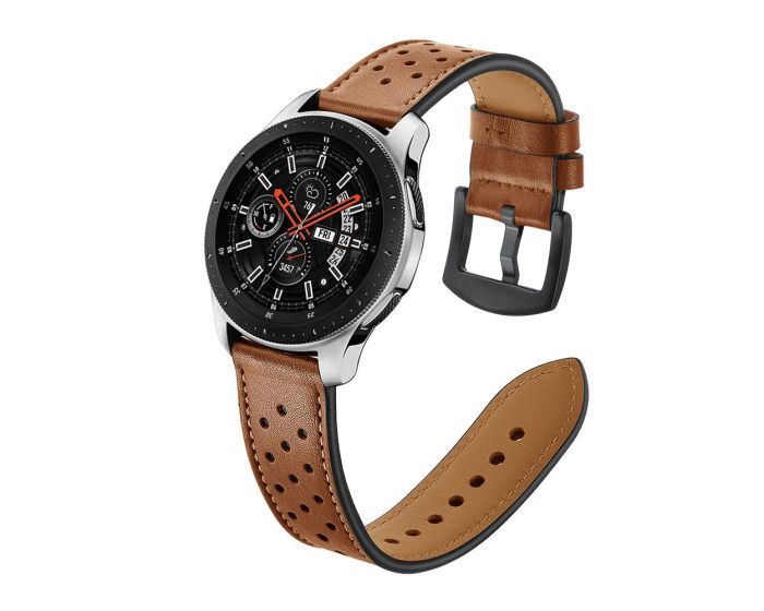 TECH-PROTECT Leather Watch Band Brown (περιλαμβάνει τα μεταλλικά κουμπώματα) για Samsung Galaxy Watch 46mm